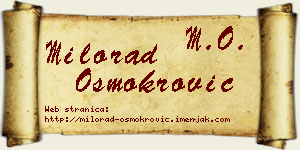 Milorad Osmokrović vizit kartica